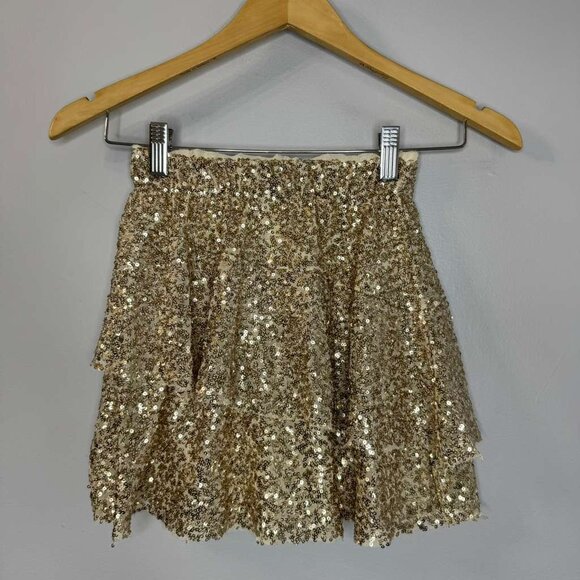 Zara Girls Sequin Mini Skirt Pull-on Holiday New - Picture 5 of 8